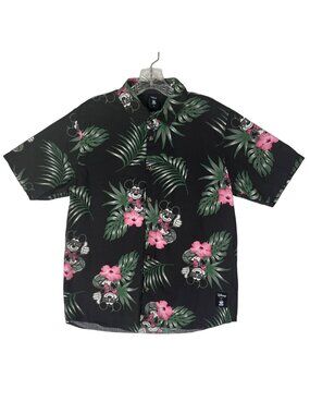 Neff Disney Collection Hawaiian Shirt Small Button‎ Front Mickey Mouse
